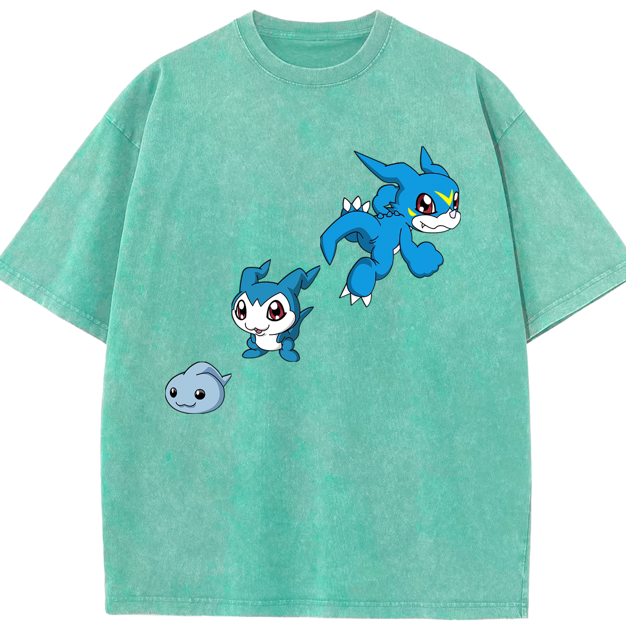 （画像用） Digimon デジタルモンスター/デジモン 綿100% ヴィンテージ風 半袖Tシャツ（フロントプリント）